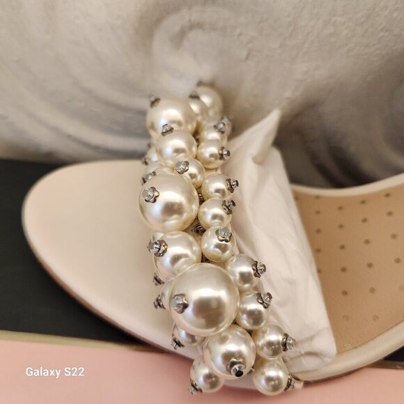 NIB Kate Spade Rosa Pearl Leather Heels. Size 9 - Picture 3 of 15